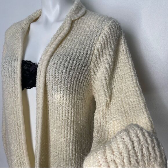 Sideffects California Ivory vintage Open Texture Long Cardigan - Picture 7 of 9